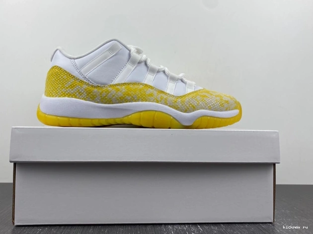 Cheap WMNS Yellow Low Jordan Snakeskin Air 11 AH7860-107 0821